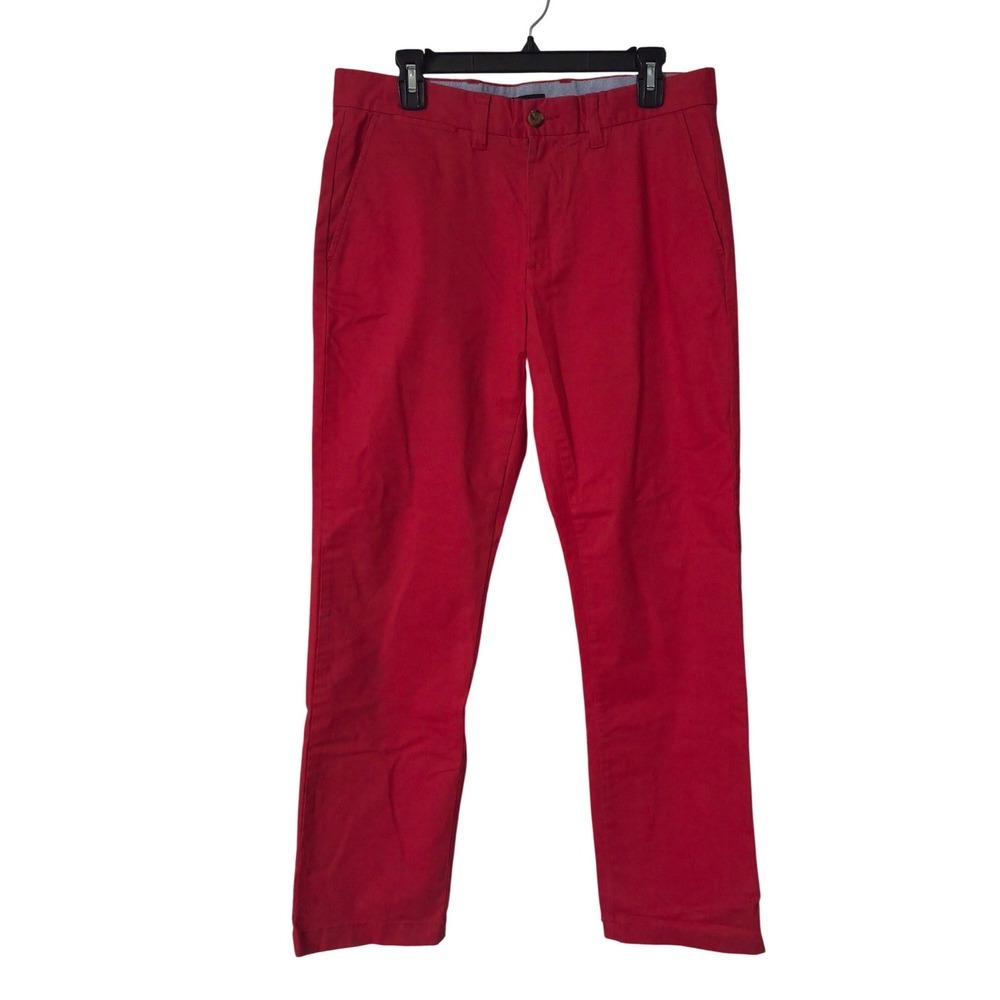 Tommy Hilfiger Men's Red Straight Leg Chino Pants Size 32x30